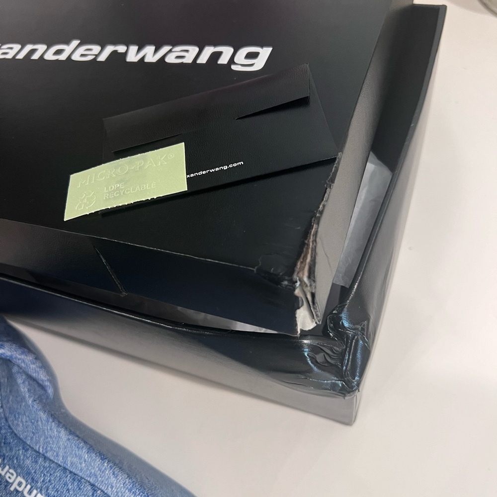 Alexander Wang Float Denim Leather Platform Slides Size 38 - Picture 8 of 8